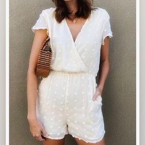 Elegant White Wrap romper